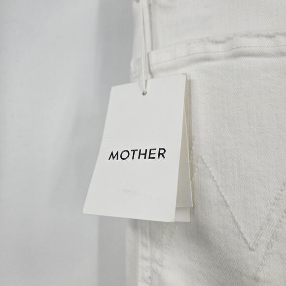 Mother The Tripper Ankle Fray White Ripped Knee Raw Hem Button Fly NWT Size 30 - Picture 7 of 10